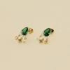 AGATHA FR Boucles D'oreilles Pendantes ASTRE - Vert / Doré -Colliers Soldes Magasin 02390786 658 TU 01