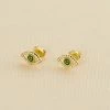 AGATHA FR Boucles D'oreilles Puces LUCKY EYE - Vert / Doré -Colliers Soldes Magasin 02390790 658 TU 01