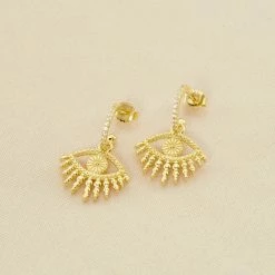 AGATHA FR Créoles LUCKY EYE - Vert / Doré -Colliers Soldes Magasin 02390792 658 TU 02