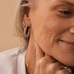 AGATHA FR Créoles GEMINI - Cristal / Doré 7 AGATHA FR Créoles GEMINI - Cristal / Doré -Colliers Soldes Magasin 02390800 137 TU M2