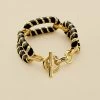 AGATHA FR Bracelet Souple SESHA - Noir / Doré -Colliers Soldes Magasin 02451152 270 TU 01