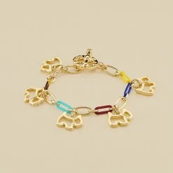 AGATHA FR Bracelet Souple CHIEN - Multicolore / Doré