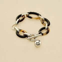 AGATHA FR Bracelet Souple BOUCLE - Ecaille / Noir