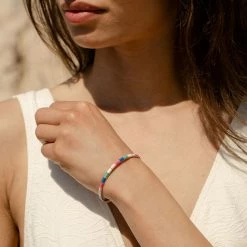 AGATHA FR Jonc BONHEUR - Rose/blanc/bleu -Colliers Soldes Magasin 02480229 981 TU M2