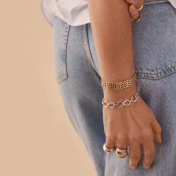 AGATHA FR Bracelet Souple MINUIT - Doré -Colliers Soldes Magasin 02480256 157 TU M2