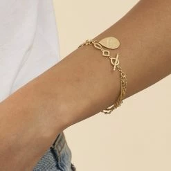 AGATHA FR Bracelet Souple NEBET - Doré -Colliers Soldes Magasin 02480262 157 TU M1