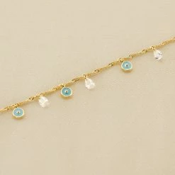 AGATHA FR Bracelet Souple CYCLADES - Turquoise / Doré