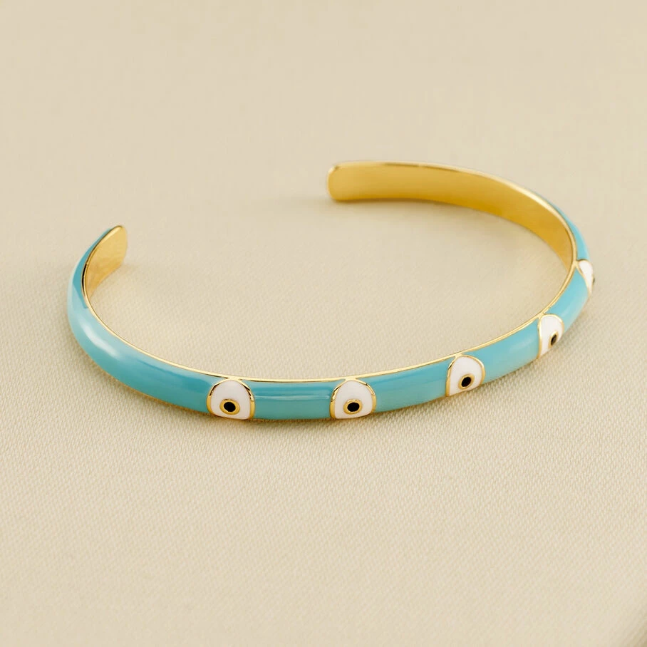 AGATHA FR Jonc CYCLADES - Turquoise / Doré 3 AGATHA FR Jonc CYCLADES - Turquoise / Doré