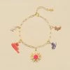AGATHA FR Bracelet Souple RODEO - Multicolore / Doré -Colliers Soldes Magasin 02480280 256 TU 01