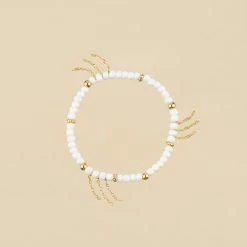 AGATHA FR Bracelet Souple RODEO - Blanc / Doré