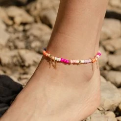 AGATHA FR Chaîne De Cheville RODEO - Multicolore / Doré -Colliers Soldes Magasin 02480284 256 TU M2