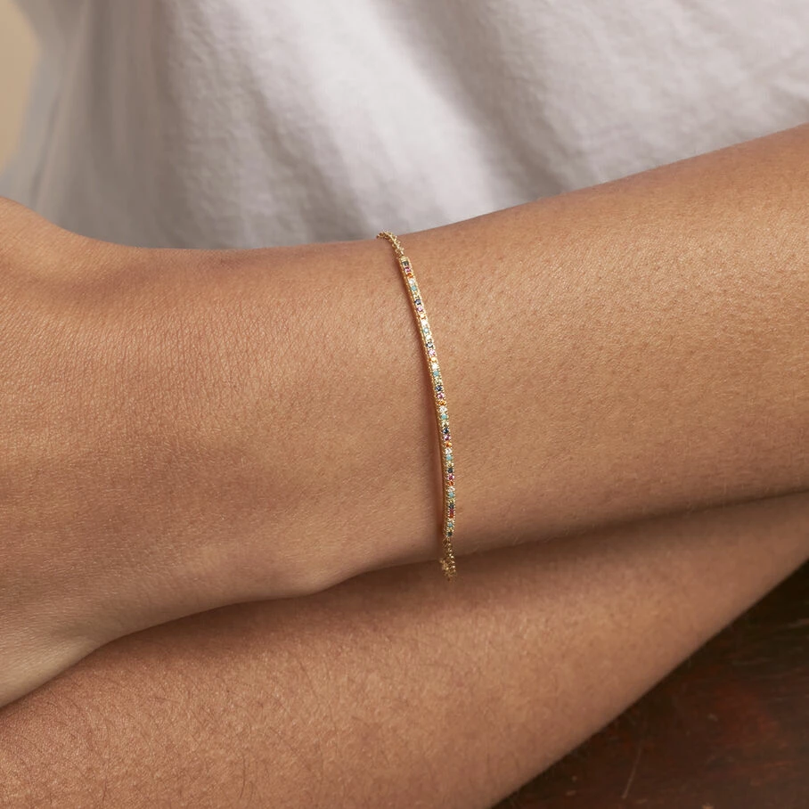 AGATHA FR Bracelet Souple RAINBOW - Multicolore / Doré 4 AGATHA FR Bracelet Souple RAINBOW - Multicolore / Doré – Image 2