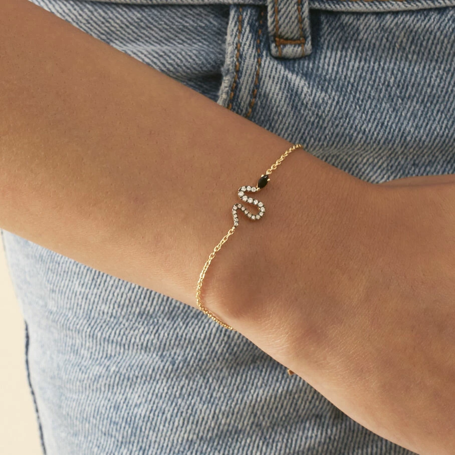 AGATHA FR Bracelet Souple SNAKY - Cristal / Gun 4 AGATHA FR Bracelet Souple SNAKY - Cristal / Gun – Image 2