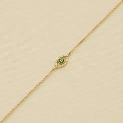 AGATHA FR Bracelet Souple LUCKY EYE - Vert / Doré