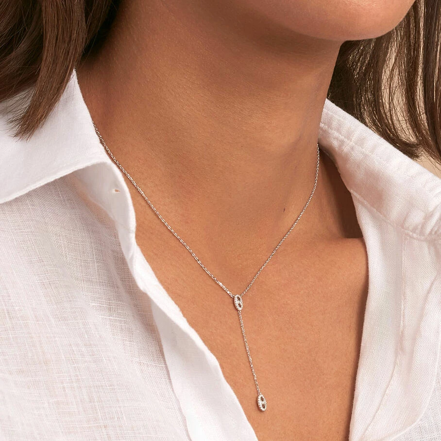 AGATHA FR Collier Mi-long ETREINTE - Cristal / Argenté 4 AGATHA FR Collier Mi-long ETREINTE - Cristal / Argenté – Image 2