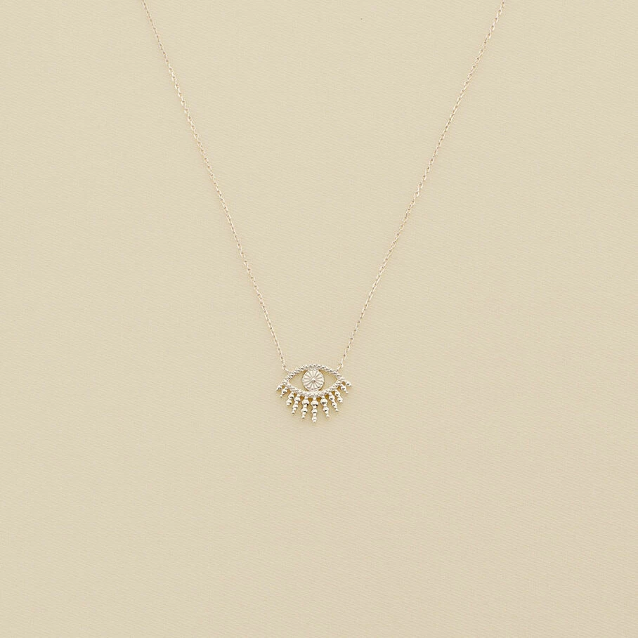 AGATHA FR Collier Mi-long LUCKY EYE - Turquoise / Argenté 4 AGATHA FR Collier Mi-long LUCKY EYE - Turquoise / Argenté – Image 2