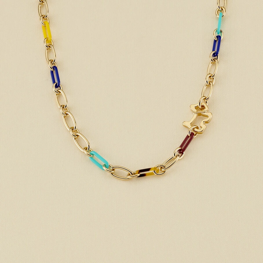 AGATHA FR Collier Mi-long CHIEN - Multicolore / Doré 3 AGATHA FR Collier Mi-long CHIEN - Multicolore / Doré