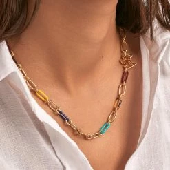 AGATHA FR Collier Mi-long CHIEN - Multicolore / Doré 5 AGATHA FR Collier Mi-long CHIEN - Multicolore / Doré -Colliers Soldes Magasin 02651268 256 TU M1