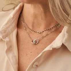 AGATHA FR Collier Ras Du Cou SMARTY - Noir / Argenté -Colliers Soldes Magasin 02656906 268 TU M2