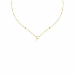 AGATHA FR Collier Ras Du Cou LETTRE F - Cristal / Doré