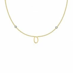 AGATHA FR Collier Ras Du Cou LETTRE O - Cristal / Doré