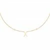 AGATHA FR Collier Mi-long LETTRE X - Cristal / Doré -Colliers Soldes Magasin 02670190 137 TU 01
