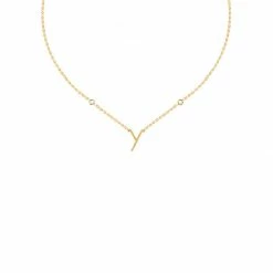 AGATHA FR Collier Ras Du Cou LETTRE Y - Cristal / Doré
