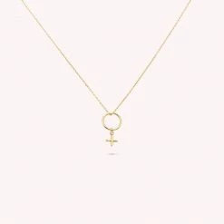 AGATHA FR Collier Mi-long FEMME - Cristal / Doré