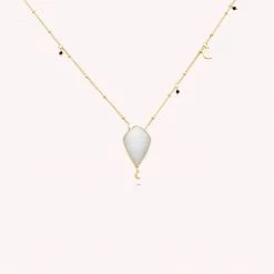 AGATHA FR Collier Mi-long CREPUSCULE - Blanc / Doré
