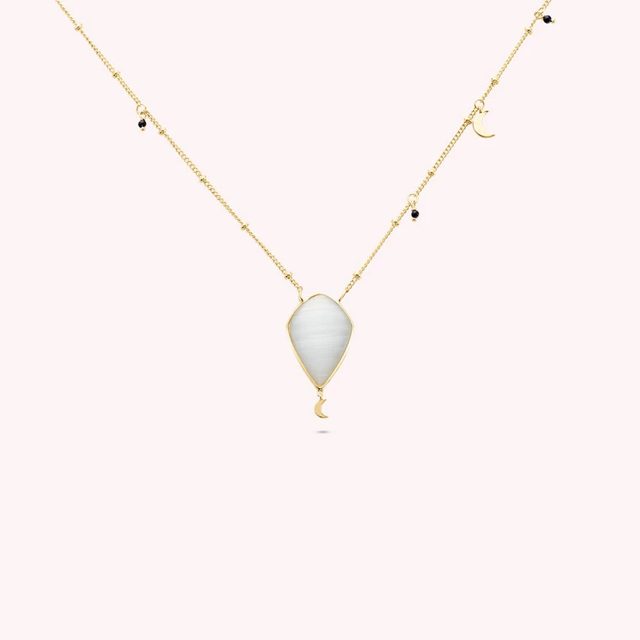 AGATHA FR Collier Mi-long CREPUSCULE - Blanc / Doré 3 AGATHA FR Collier Mi-long CREPUSCULE - Blanc / Doré