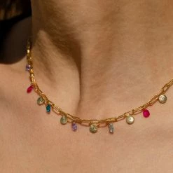 AGATHA FR Collier Ras Du Cou CYCLADES - Multicolore / Doré -Colliers Soldes Magasin 02681161 256 TU M1