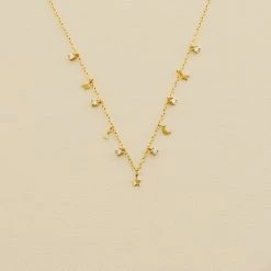 AGATHA FR Collier Ras Du Cou LUNITAS - Cristal / Doré