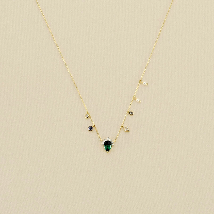 AGATHA FR Collier Ras Du Cou ASTRE - Vert / Doré 3 AGATHA FR Collier Ras Du Cou ASTRE - Vert / Doré