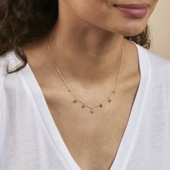 AGATHA FR Collier Ras Du Cou BELOVED - Multicolore / Doré -Colliers Soldes Magasin 02690127 256 TU M2