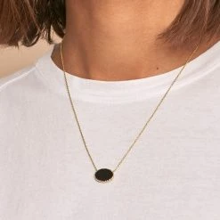 AGATHA FR Collier Mi-long ATMA - Onyx/ Vert -Colliers Soldes Magasin 02690140 513 TU M1